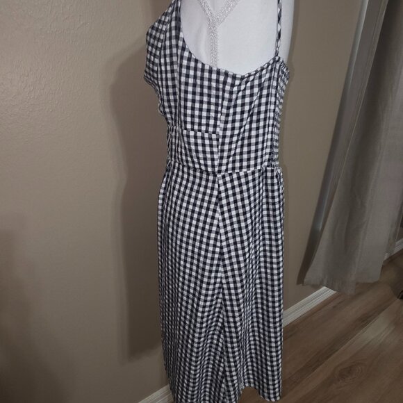 LOFT Gingham Fit & Flare Dress – Size 12 - Picture 4 of 6
